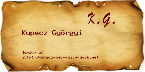 Kupecz Györgyi névjegykártya